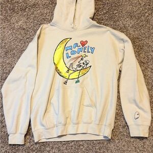 Lonely Ghost Beige Hoodie with Graphic